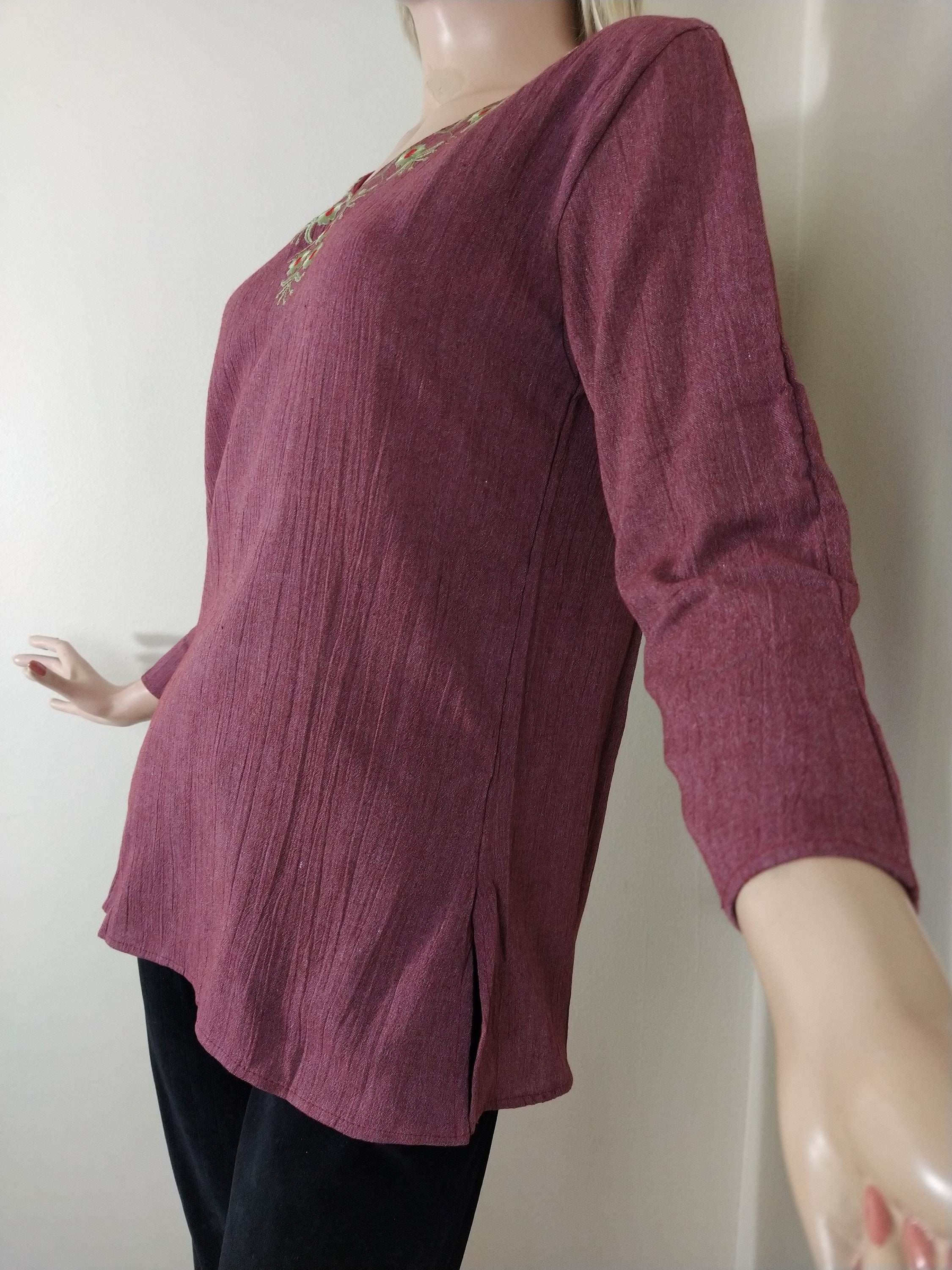 Cotton Embroidered Blouse Women Gauze Top Authentic Summer Etsy UK