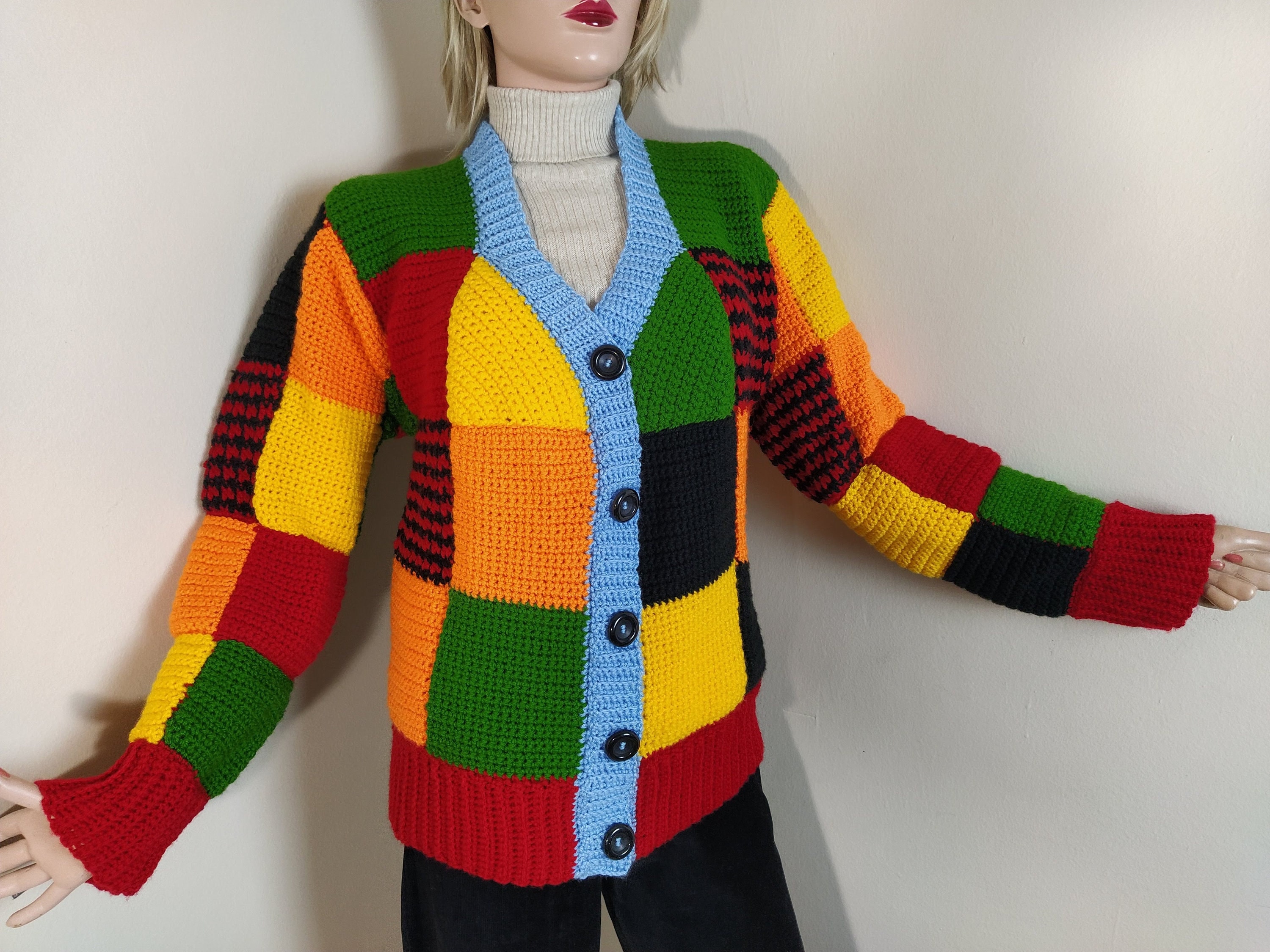 Colorful Cardigan - Etsy