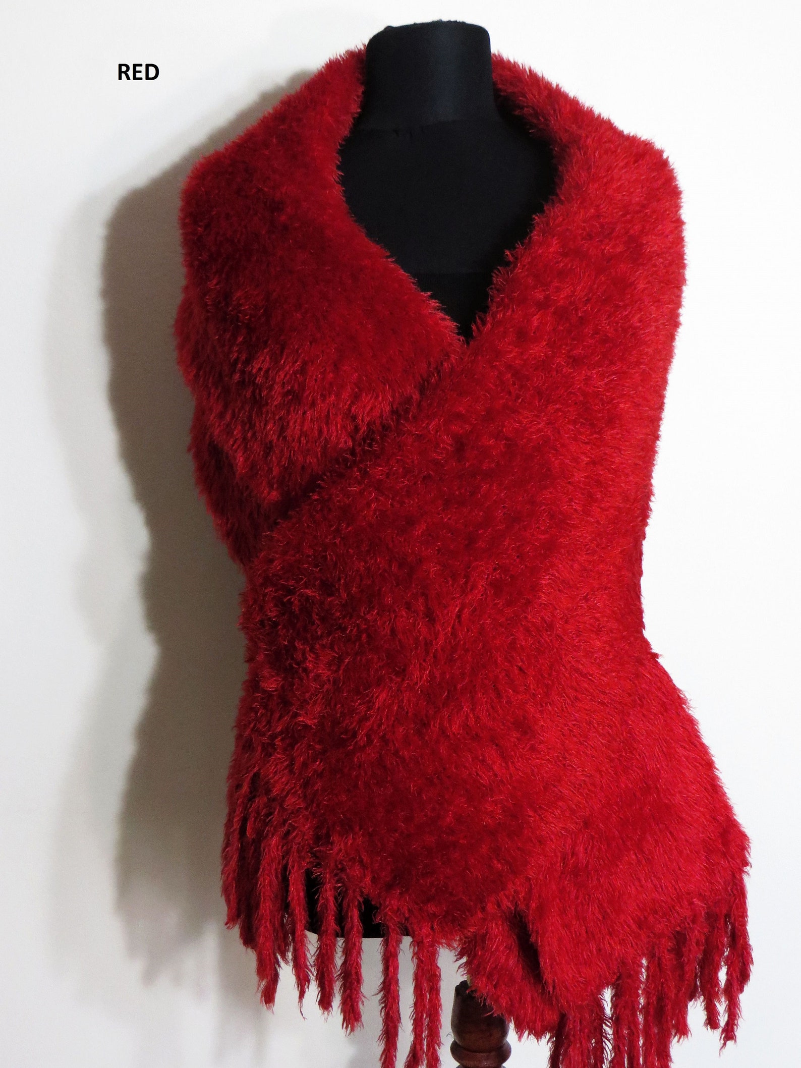 Fluffy Women Scarf Fuzzy Cuddle Shawl Furry Warm Wrap Etsy