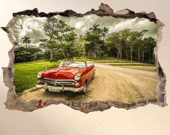 Old Classic Vintage Retro Car Wall Sticker Mural Decal Poster Print Art Kids Bedroom Home Decor AN8