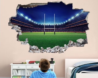 Rugby Stadion Sport Wandaufkleber Wandtattoo Print Art BD68