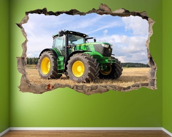 Moderno trattore adesivo da parete murale decalcomania poster stampa arte casa fattoria arredamento veicoli agricoli macchine BF10