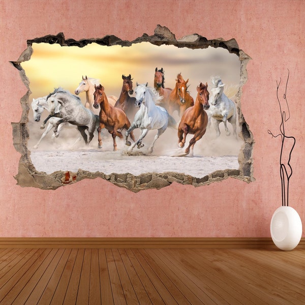 Horses Running Wall Decal Sticker Mural Poster Print Art Kids Bedroom Home Decor BD20