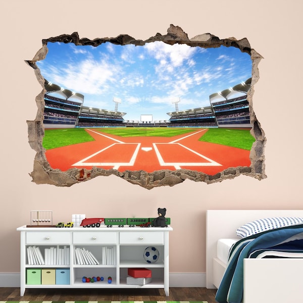 Baseball Stadium Playground Wall Decal Sticker Mural Print Art Home Office Bedroom Decor Sports BK37