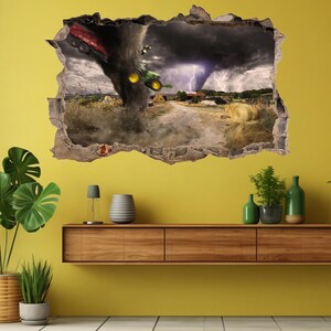 Powerful Tornado Twister Lightning Wall Decal Sticker Mural Poster Print Art Home Office Decor CF12