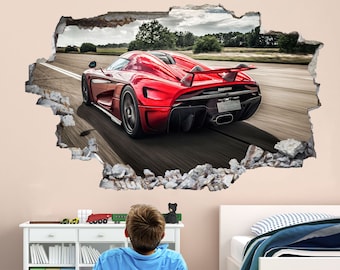 Koenigsegg Supercar Sports Car Wall Sticker Mural Decal Poster Print Art Kids Bedroom Home Decor CD24