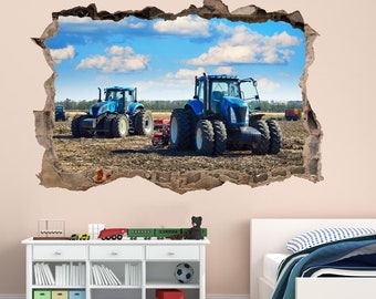 Tractor Wall Sticker Mural Decal Poster Print Art Home Farm Decor Agricultural Vehicle Machinery BM21