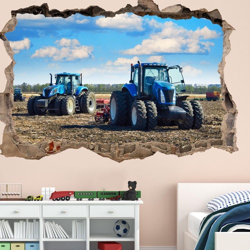 Agricultural Tractor Farming Machinery Wall Sticker Art Poster Etsy