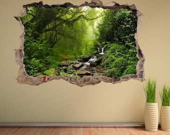 Tropisch bos rivier muur Sticker muurschildering sticker Poster Print Art Home Office Decor DB28