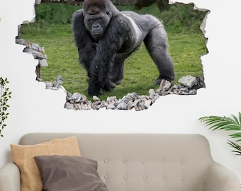 Gorilla Wall Decal Sticker Mural Poster Print Art Kids Bedroom Home Decor ET5
