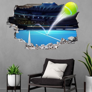 Tennis Ball Court Wall Decal Sticker Mural Print Art Home Office Bedroom Decor Sports CV2