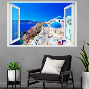 Santorini Island Traditional Houses Greece Wall Decal Sticker Mural Poster Print Art Home Office Decor CV41