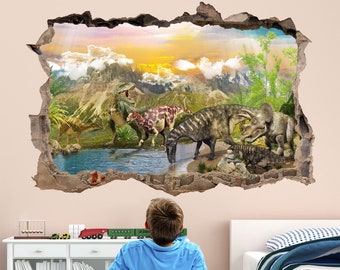 Dinosaures Mur Décalcomanie Autocollant Mural Impression Art Enfants Chambre Chambre Nursery Décor HE6