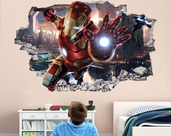 Iron Man Superhero Wall Decal Sticker Mural Poster Print Art Home Office Decor EA58