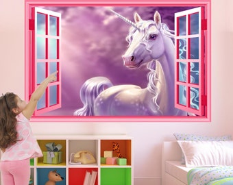 MySticky 3D Window Frame Wall Decals – Removable Animal Wall Stickers For Bedroom, Kids Room, Living Room, No Damage Vinyl Decor