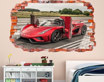 Koenigsegg Supercar Sports Car Wall Sticker Mural Decal Poster Print Art Kids Bedroom Home Decor DK8