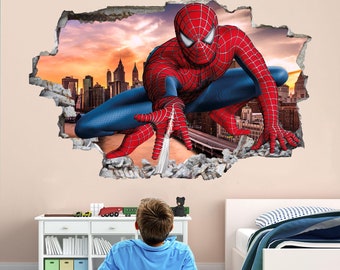 Sticker mural super-héros Spiderman, affiche murale, impression d'art, décoration de bureau à domicile, Spider Man EA50