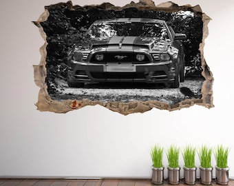 Mustang Muscle Car Wall Stickers Mural Decal Poster Print Art Kids Bedroom Home Office Decor Super Sports Cars AL7