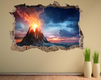 Volcano Eruption Wall Decal Sticker Mural Poster Print Art Home Office Decor CF16