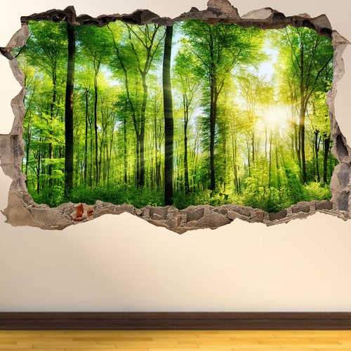 Tropical Forest River Wall Sticker Mural Decal Poster Print Etsy