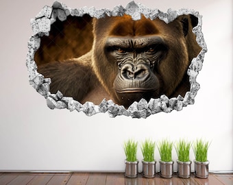 Gorilla Wall Decal Sticker Mural Poster Print Art Kids Bedroom Home Decor KS10