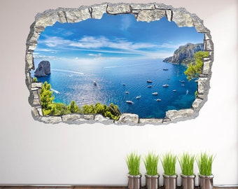 Amalfi Coast Italie Paysage Art Autocollant Mural Salle De Bureau Decor Decal murale ZO0