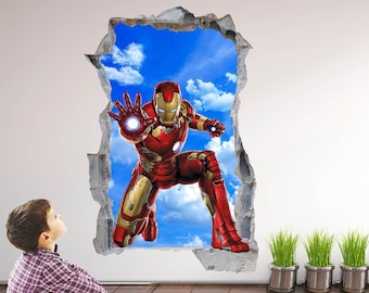 Iron Man Superhero Wall Decal Sticker Mural Poster Print Art Kids Bedroom Decor KR20