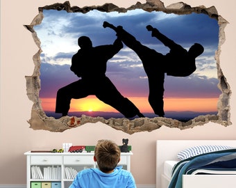 Karate Martial Arts Wall Decal Sticker Mural Print Art Kids Bedroom Home Office Decor Sports EL8