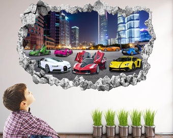 Super Sports Cars Supercar Wall Stickers Mural Decal Poster Print Art Kids Boys Bedroom Decor KR2