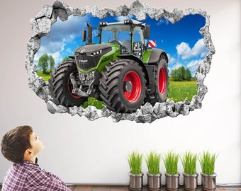 Tractor Wall Decal Sticker Mural Poster Print Art Kids Bedroom Home Decoration Farm Vehicle Machinery BG26