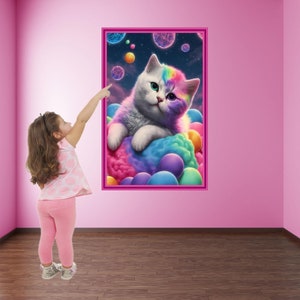 Kitten Cat Rainbow Wall Decal Sticker Mural Poster Print Art Home Decor KS8