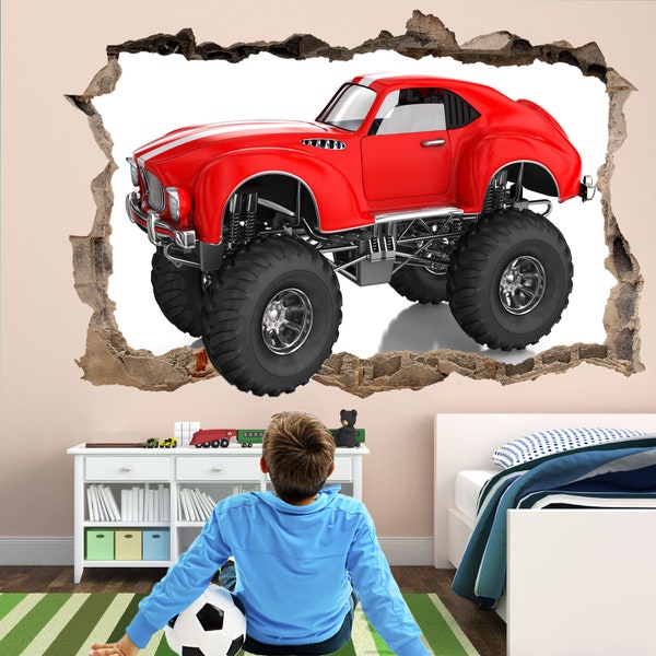 Monster Car Wall Decal Sticker Mural Poster Print Art Kids Boys Bedroom Decor GZ13