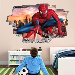 Adesivo de parede de super-herói Homem-Aranha, pôster de mural, arte impressa, decoração para casa e escritório, Homem-Aranha EA50
