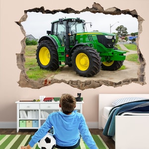 Modern Tractor Wall Sticker Mural Decal Poster Print Art Home Farm Decor Agricultural Vehicle Machinery EK16