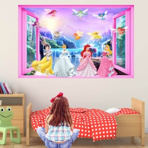Prinzessin Fairytale Wandtattoo Aufkleber Wandbild Poster Print Art Kinder Mädchen Schlafzimmer Dekor GS15