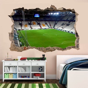 Juventus Stadium Italië Voetbal Muur Sticker Muurschildering Print Art Kids Slaapkamer Home Nursery Decor