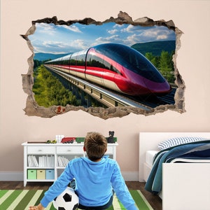 High Speed Train Wandtattoo Aufkleber Wandbild Drucken Kunst Kinder Schlafzimmer Wohnkultur KS15