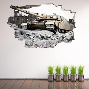 Tank Wall Decal Sticker Mural Poster Print Art Home Decor Army Battle Decal DE5