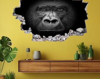 Gorilla Portrait Wall Decal Sticker Mural Poster Print Art Kids Bedroom Home Decor ET3