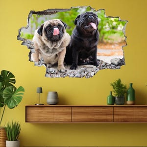Pug Puppy Dog Wall Decal Sticker Mural Poster Print Art Home Decor CS22