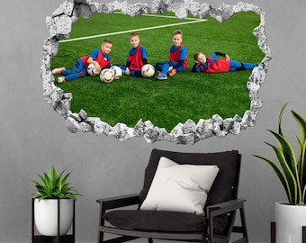 Personalised Cracked Wall Sticker – Custom Photo Wall Decal – Your Image Inside Smashed Wall Design – Unique Home Decor Gift - KZ11