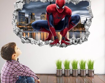 Spiderman Wall Sticker for Kids Bedroom | Superhero Decal | Boys Room Wall Art Mural
