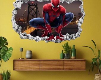 Spiderman Wall Decal for Kids Bedroom | Superhero Sticker | Boys Room Wall Art Mural