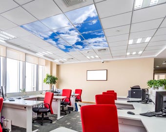LED Sky Ceiling Panels – Artificial Skylight Set – Choose from 4 to 20 Panels – Office & Therapy Room Lighting – Printed Cloud Light Panels