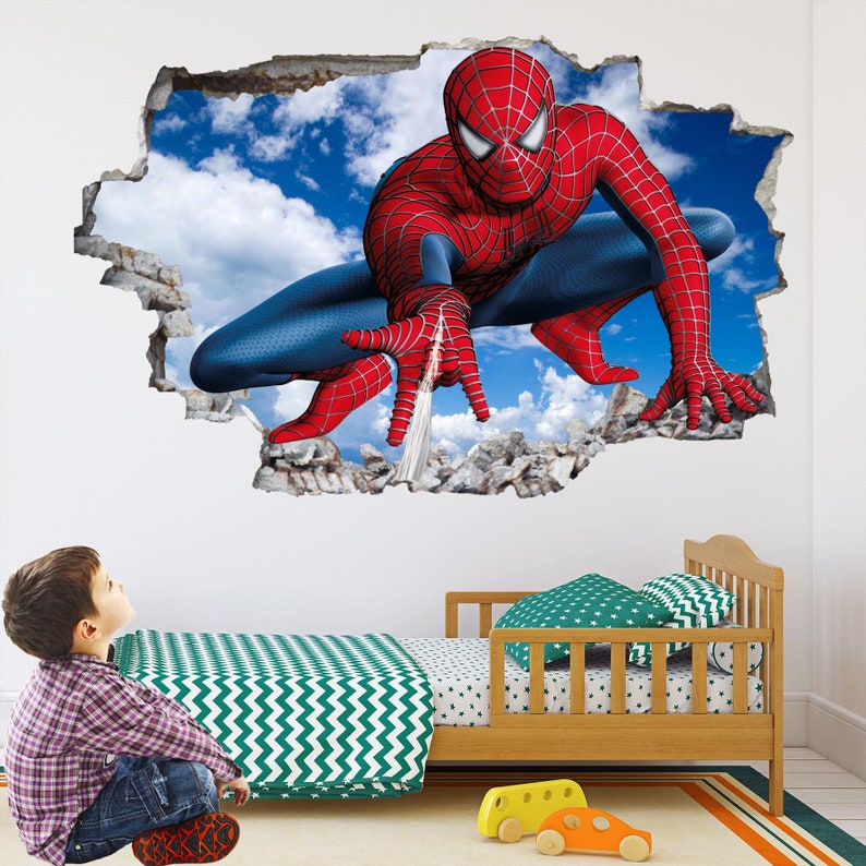 Spiderman superheld muur sticker Sticker muurschildering Poster Print Art Home Office Decor Spider Man EA52 afbeelding 3