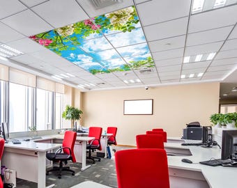 Sky LED Ceiling Light Panel: Blossoms & Clouds - Office, Clinic, School