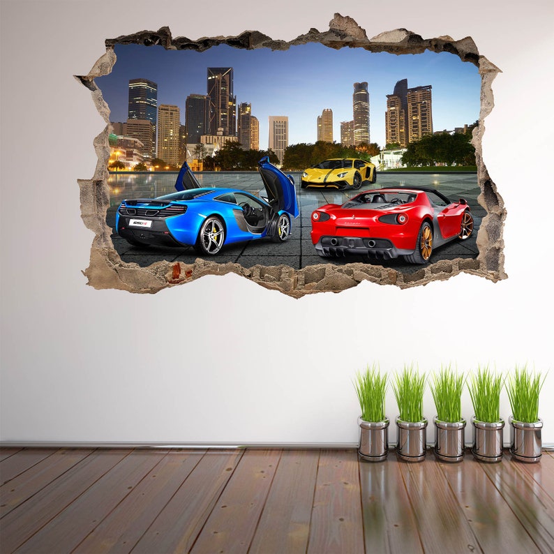 Supercar Sports Car Wall Sticker Mural Decal Poster Print Art Kids ...
