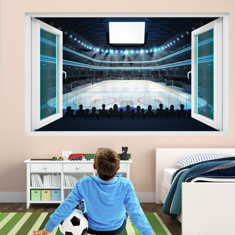 Ice Hockey Rink Arena Wall Decal Sticker Mural Poster Print Art Kids
