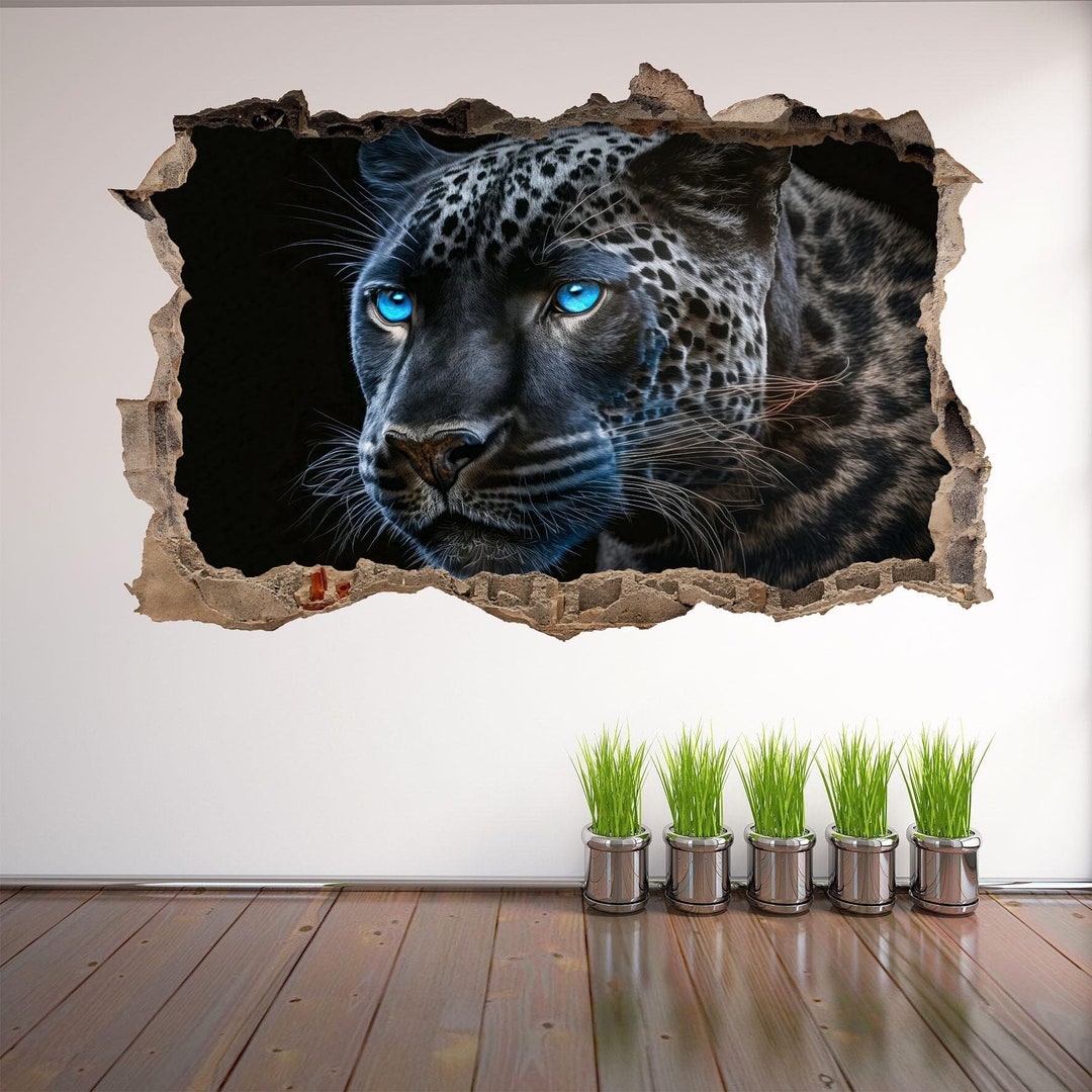 Black Leopard Wild Animal Wall Decal Sticker Mural Poster Print Art ...