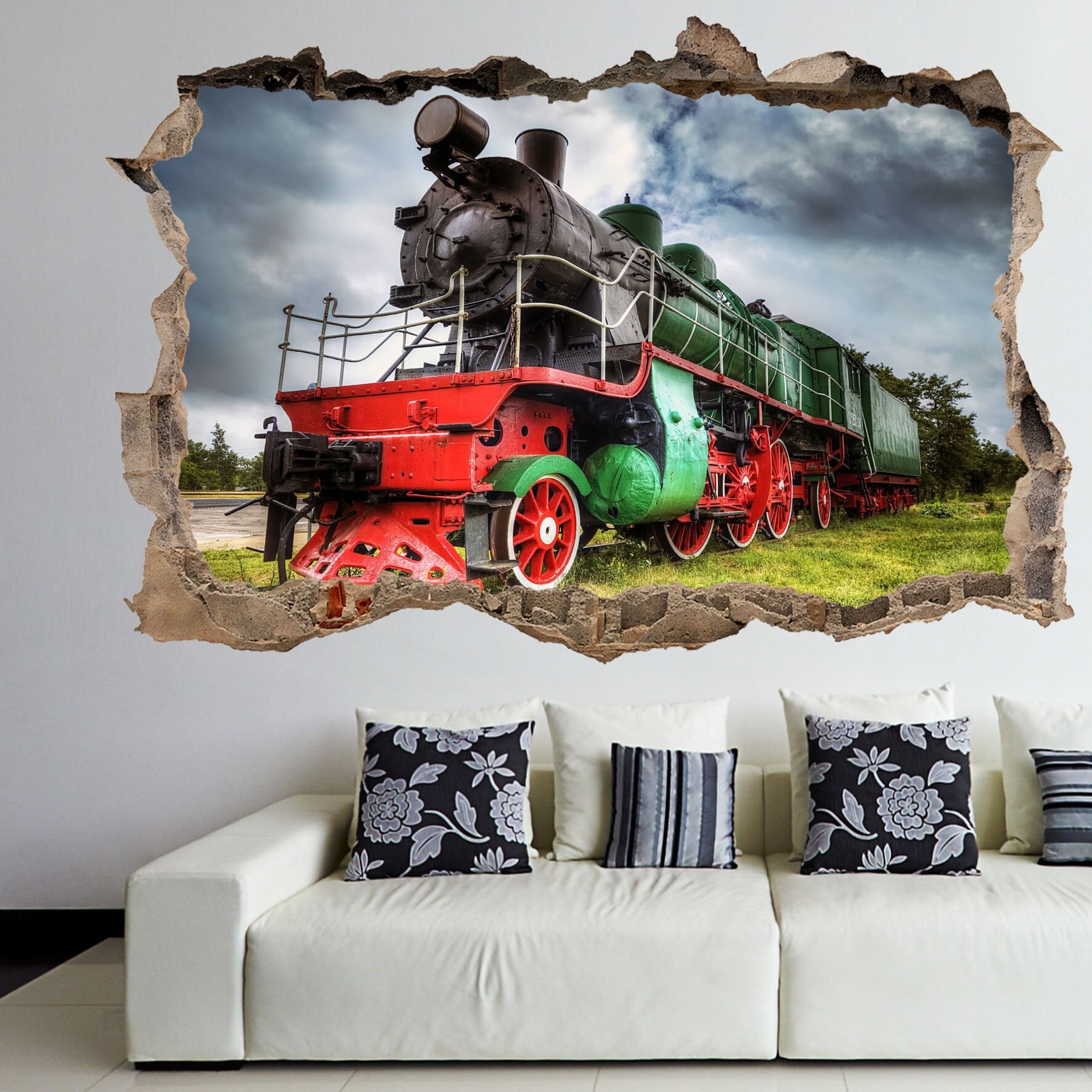Steam Train Wall Decal Sticker Mural Print Art Kids Etsy UK